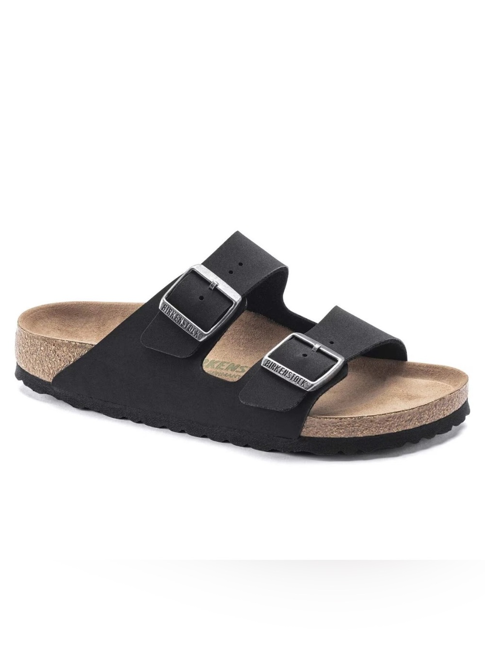 EU 41 Birkenstock Arizona BS Black Vegan Two-Strap Buckle Sandals L10/M8